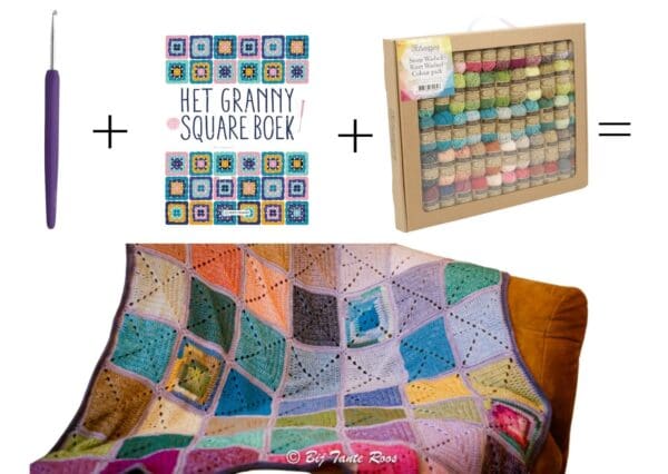 Haakpakket Granny Square deken - Afbeelding 5