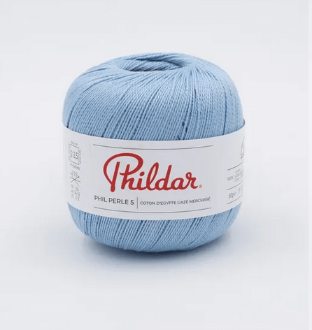Cotone Per Uncinetto PHIL PERLE 5 - 100% Cotone Egiziano Gassato E Mercerizzato, 50g / 200m, Certificato Oeko-Tex, Per Lavori A Maglia E Uncinetto